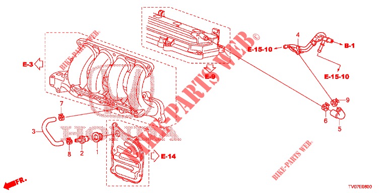 ENTLUEFTUNGSROHR (1.4L) für Honda CIVIC 1.4 EXECUTIVE 5 Türen 6 gang-Schaltgetriebe 2013