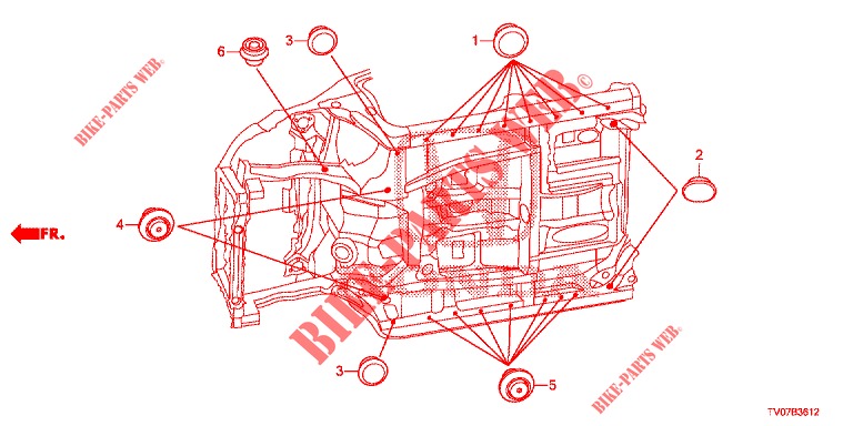 GUMMITUELLE (INFERIEUR) für Honda CIVIC 1.4 EXECUTIVE 5 Türen 6 gang-Schaltgetriebe 2013