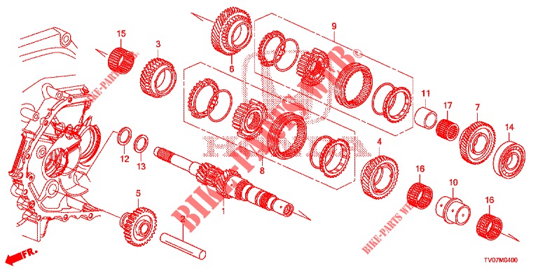HAUPTWELLE  für Honda CIVIC 1.4 EXECUTIVE 5 Türen 6 gang-Schaltgetriebe 2013