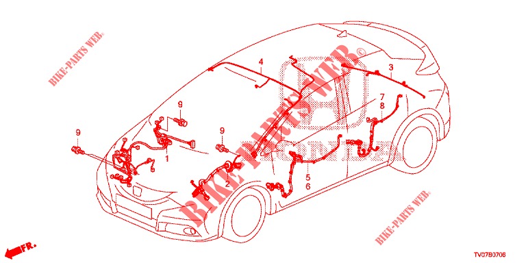 KABELBAUM (4) (LH) für Honda CIVIC 1.4 EXECUTIVE 5 Türen 6 gang-Schaltgetriebe 2013