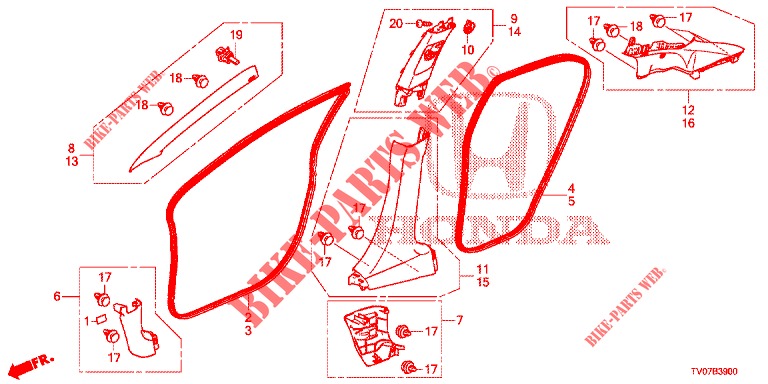SAEULENZIERSTUECK (LH) für Honda CIVIC 1.4 EXECUTIVE 5 Türen 6 gang-Schaltgetriebe 2013
