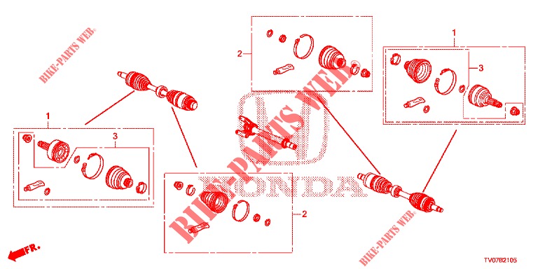 SATZ, KURZTEILE          ANTRIEBSWELLE V  für Honda CIVIC 1.4 EXECUTIVE 5 Türen 6 gang-Schaltgetriebe 2013