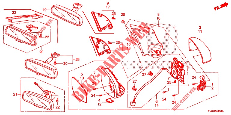 SPIEGEL/SCHIEBEDACH  für Honda CIVIC 1.4 EXECUTIVE 5 Türen 6 gang-Schaltgetriebe 2013