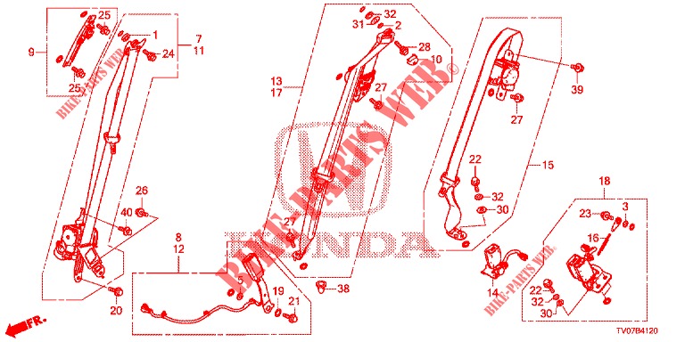 VORDERSITZ/SITZGURTE  für Honda CIVIC 1.4 EXECUTIVE 5 Türen 6 gang-Schaltgetriebe 2013
