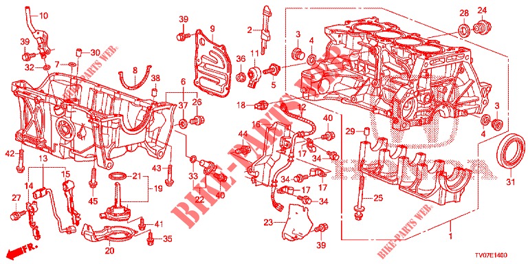 ZYLINDERBLOCK/OELWANNE (1.4L) für Honda CIVIC 1.4 EXECUTIVE 5 Türen 6 gang-Schaltgetriebe 2013