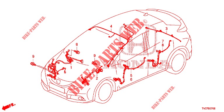 KABELBAUM (4) (LH) für Honda CIVIC DIESEL 1.6 EXECUTIVE 5 Türen 6 gang-Schaltgetriebe 2013