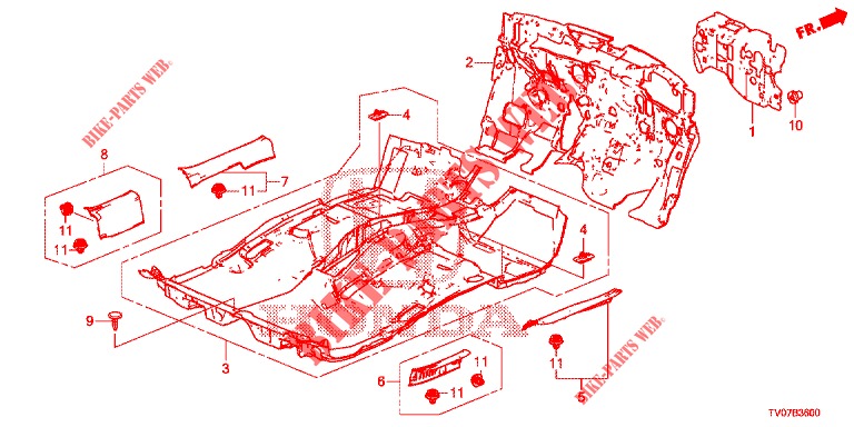 BODENMATTE/ISOLATOR  für Honda CIVIC 1.8 EXECUTIVE 5 Türen 5 gang automatikgetriebe 2013