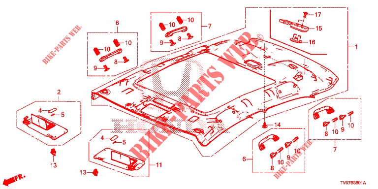 DACHVERKLEIDUNG (TOIT VERRE) für Honda CIVIC 1.8 EXECUTIVE 5 Türen 5 gang automatikgetriebe 2013