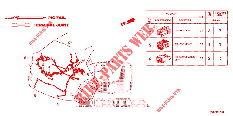 ELEKTR. STECKVERBINDER (ARRIERE) für Honda CIVIC 1.8 EXECUTIVE 5 Türen 5 gang automatikgetriebe 2013