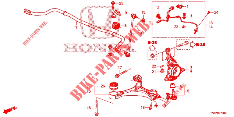 GELENK, VORNE  für Honda CIVIC 1.8 EXECUTIVE 5 Türen 5 gang automatikgetriebe 2013