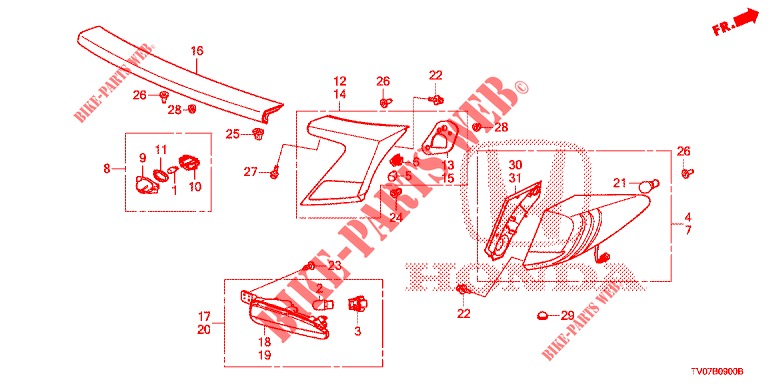 HECKLEUCHTE/KENNZEICHENBELEUCHTUNG (PGM FI)  für Honda CIVIC 1.8 EXECUTIVE 5 Türen 5 gang automatikgetriebe 2013
