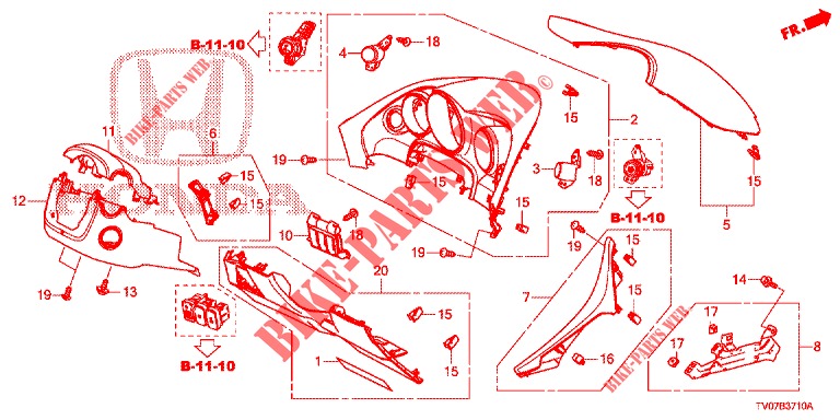 INSTRUMENT, ZIERSTUECK (COTE DE CONDUCTEUR) (LH) für Honda CIVIC 1.8 EXECUTIVE 5 Türen 5 gang automatikgetriebe 2013