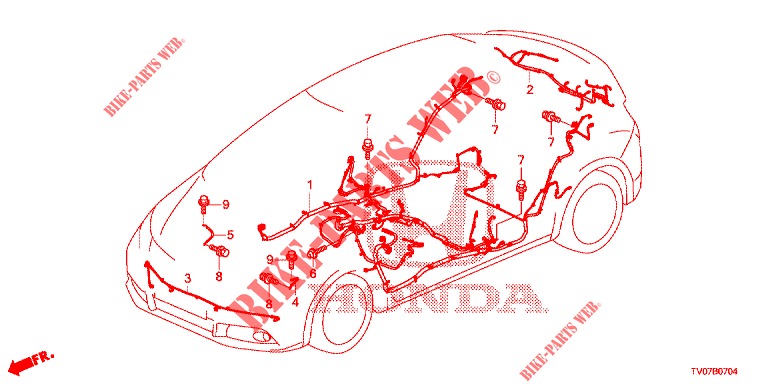 KABELBAUM (3) (LH) für Honda CIVIC 1.8 EXECUTIVE 5 Türen 5 gang automatikgetriebe 2013