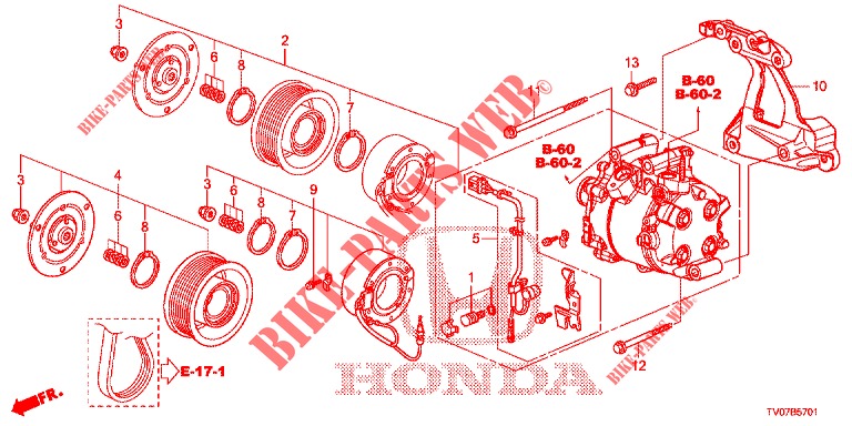 KLIMAANLAGE (COMPRESSEUR) (1.8L) für Honda CIVIC 1.8 EXECUTIVE 5 Türen 5 gang automatikgetriebe 2013