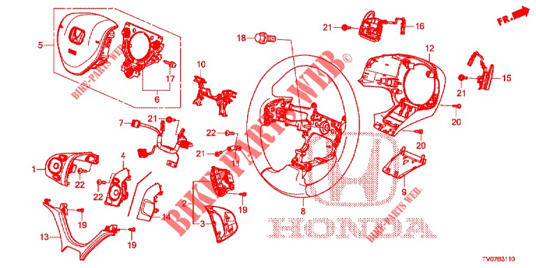 LENKRAD (SRS) für Honda CIVIC 1.8 EXECUTIVE 5 Türen 5 gang automatikgetriebe 2013