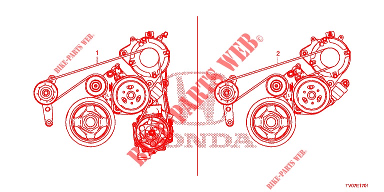 LICHTMASCHINENRIEMEN (1.8L) für Honda CIVIC 1.8 EXECUTIVE 5 Türen 5 gang automatikgetriebe 2013