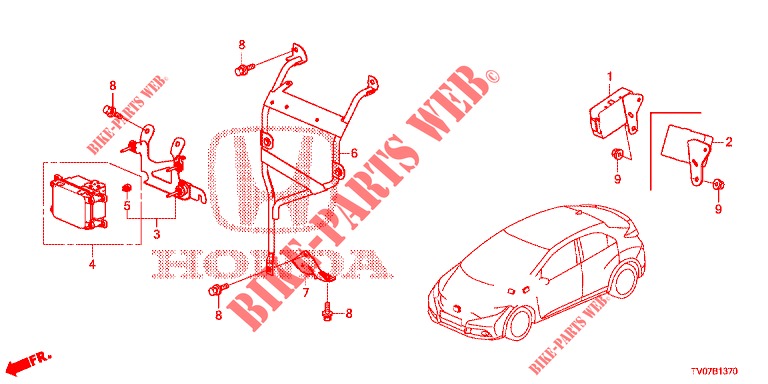 RADAR  für Honda CIVIC 1.8 EXECUTIVE 5 Türen 5 gang automatikgetriebe 2013
