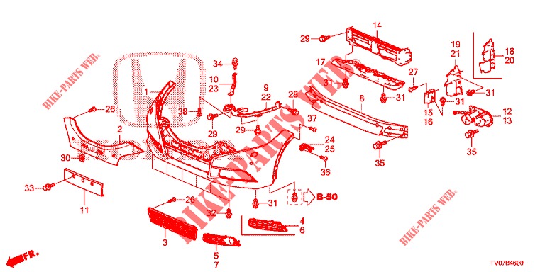 VORDERE STOSSFAENGER  für Honda CIVIC 1.8 EXECUTIVE 5 Türen 5 gang automatikgetriebe 2013