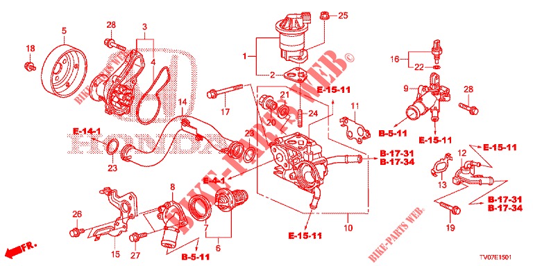 WASSERPUMPE/THERMOSTAT (1.8L) für Honda CIVIC 1.8 EXECUTIVE 5 Türen 5 gang automatikgetriebe 2013
