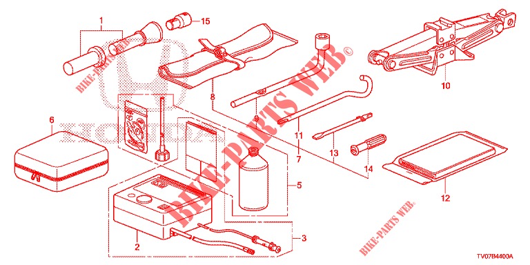 WERKZEUGE/WAGENHEBER  für Honda CIVIC 1.8 EXECUTIVE 5 Türen 5 gang automatikgetriebe 2013