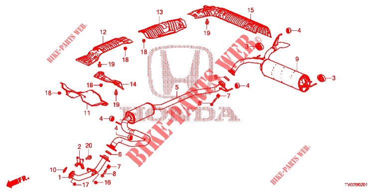 AUSPUFFROHR/SCHALLDAEMPFER (1.8L) für Honda CIVIC 1.8 LIFESTYLE 5 Türen 6 gang-Schaltgetriebe 2013