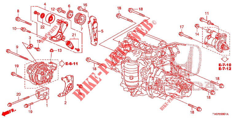 AUTOMATISCHE SPANNVORRICHTUNG (1.8L) für Honda CIVIC 1.8 LIFESTYLE 5 Türen 6 gang-Schaltgetriebe 2013