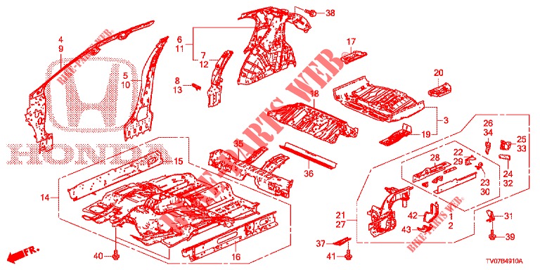 BODEN/INNENBLECHE  für Honda CIVIC 1.8 LIFESTYLE 5 Türen 6 gang-Schaltgetriebe 2013