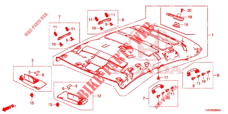 DACHVERKLEIDUNG  für Honda CIVIC 1.8 LIFESTYLE 5 Türen 6 gang-Schaltgetriebe 2013