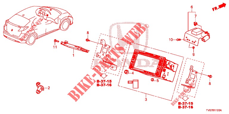 EINBAUSATZ F. RNS2  für Honda CIVIC 1.8 LIFESTYLE 5 Türen 6 gang-Schaltgetriebe 2013