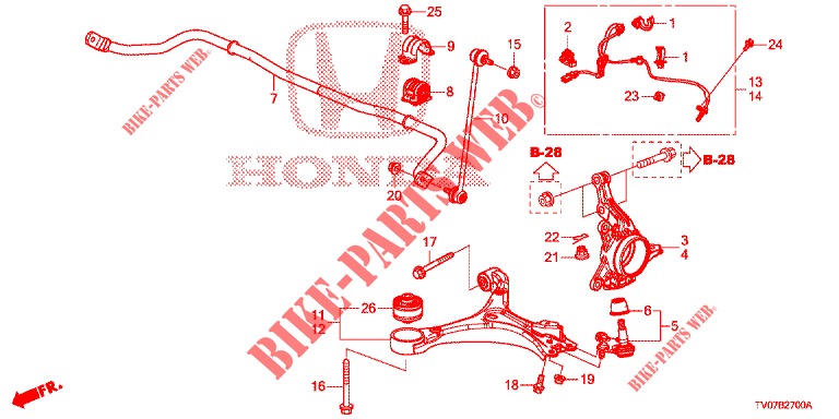 GELENK, VORNE  für Honda CIVIC 1.8 LIFESTYLE 5 Türen 6 gang-Schaltgetriebe 2013