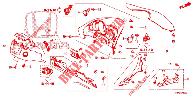 INSTRUMENT, ZIERSTUECK (COTE DE CONDUCTEUR) (LH) für Honda CIVIC 1.8 LIFESTYLE 5 Türen 6 gang-Schaltgetriebe 2013