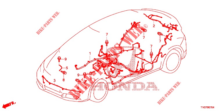 KABELBAUM (3) (LH) für Honda CIVIC 1.8 LIFESTYLE 5 Türen 6 gang-Schaltgetriebe 2013