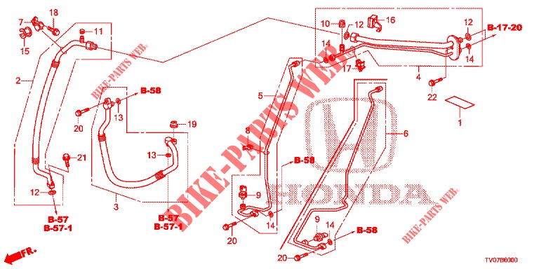 KLIMAANLAGE (FLEXIBLES/TUYAUX) (LH) für Honda CIVIC 1.8 LIFESTYLE 5 Türen 6 gang-Schaltgetriebe 2013