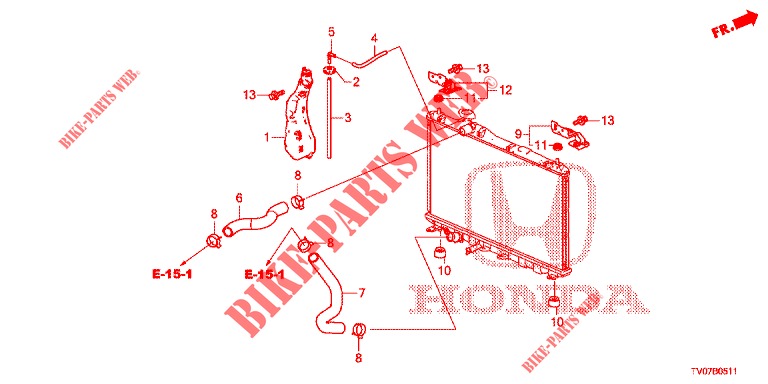 KUEHLERSCHLAUCH/RESERVETANK (1.8L) für Honda CIVIC 1.8 LIFESTYLE 5 Türen 6 gang-Schaltgetriebe 2013