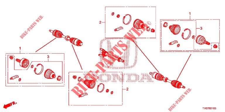 SATZ, KURZTEILE          ANTRIEBSWELLE V  für Honda CIVIC 1.8 LIFESTYLE 5 Türen 6 gang-Schaltgetriebe 2013