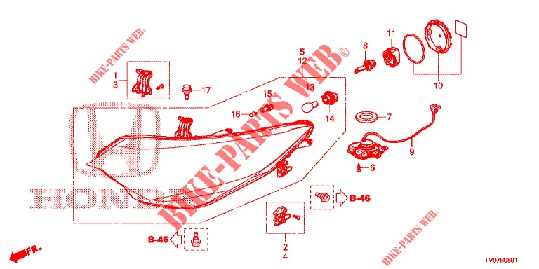 SCHEINWERFER (HID) für Honda CIVIC 1.8 LIFESTYLE 5 Türen 6 gang-Schaltgetriebe 2013