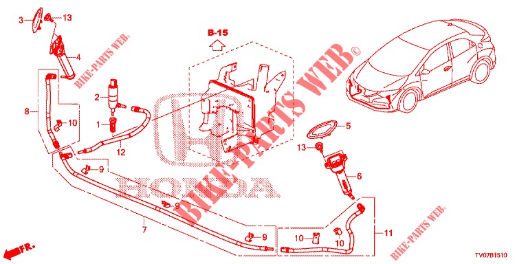 SCHEINWERFERWASCHER(S)  für Honda CIVIC 1.8 LIFESTYLE 5 Türen 6 gang-Schaltgetriebe 2013