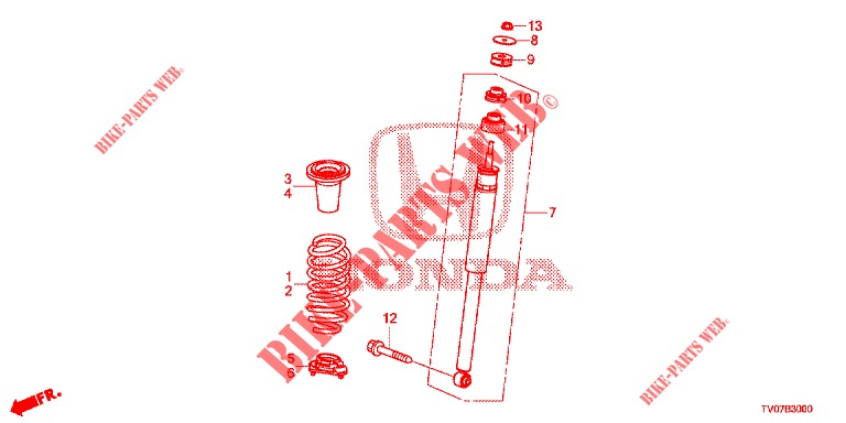 STOSSDAEMPFER HINTEN  für Honda CIVIC 1.8 LIFESTYLE 5 Türen 6 gang-Schaltgetriebe 2013