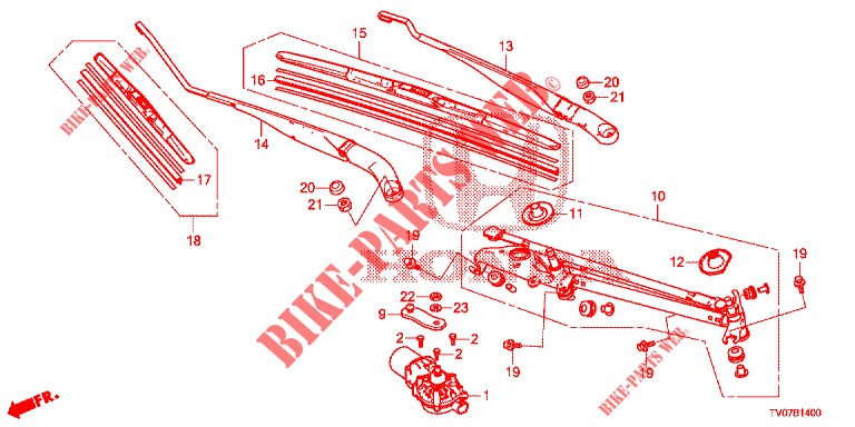 WINDSCHUTZSCHEIBENWISCHER (LH) für Honda CIVIC 1.8 LIFESTYLE 5 Türen 6 gang-Schaltgetriebe 2013