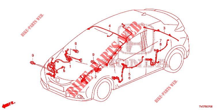 KABELBAUM (4) (LH) für Honda CIVIC 1.8 S 5 Türen 6 gang-Schaltgetriebe 2013