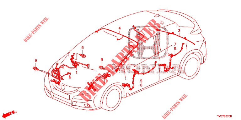 KABELBAUM (4) (LH) für Honda CIVIC 1.8 S 5 Türen 5 gang automatikgetriebe 2013