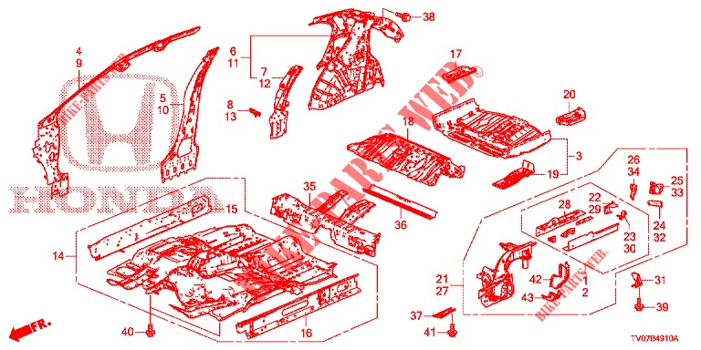 BODEN/INNENBLECHE  für Honda CIVIC 1.8 EXECUTIVE 5 Türen 6 gang-Schaltgetriebe 2013