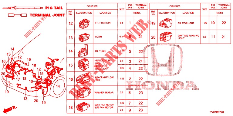 ELEKTR. STECKVERBINDER (AVANT) für Honda CIVIC 1.8 EXECUTIVE 5 Türen 6 gang-Schaltgetriebe 2013