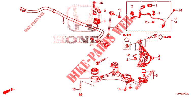 GELENK, VORNE  für Honda CIVIC 1.8 EXECUTIVE 5 Türen 6 gang-Schaltgetriebe 2013