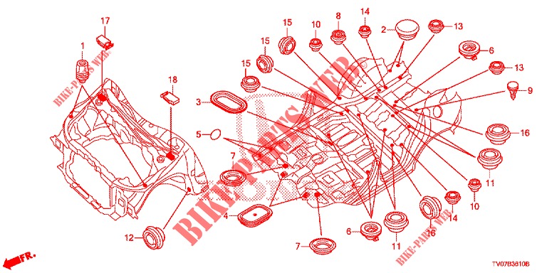 GUMMITUELLE (AVANT) für Honda CIVIC 1.8 EXECUTIVE 5 Türen 6 gang-Schaltgetriebe 2013