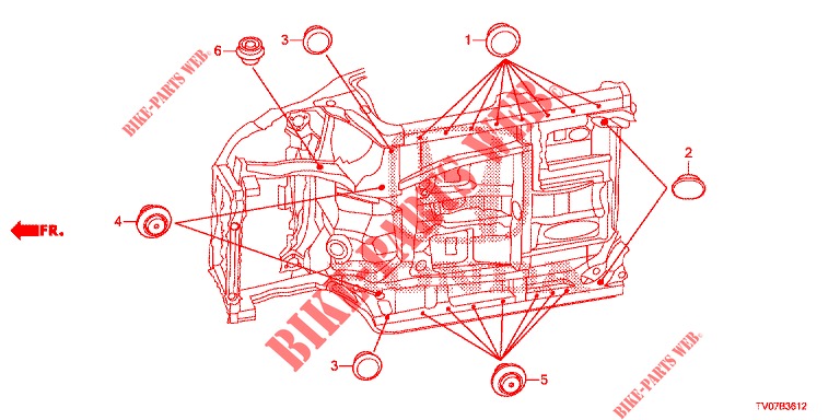 GUMMITUELLE (INFERIEUR) für Honda CIVIC 1.8 EXECUTIVE 5 Türen 6 gang-Schaltgetriebe 2013