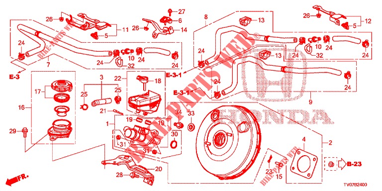 HAUPTBREMSZYLINDER/MASTER POWER (LH) für Honda CIVIC 1.8 EXECUTIVE 5 Türen 6 gang-Schaltgetriebe 2013