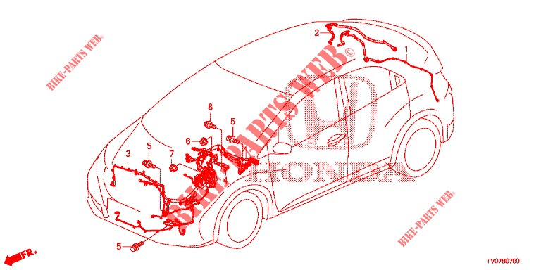 KABELBAUM (1) (LH) für Honda CIVIC 1.8 EXECUTIVE 5 Türen 6 gang-Schaltgetriebe 2013
