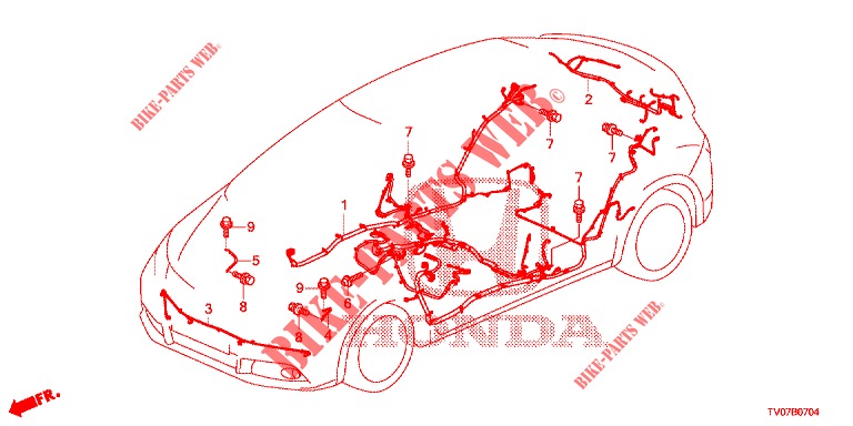 KABELBAUM (3) (LH) für Honda CIVIC 1.8 EXECUTIVE 5 Türen 6 gang-Schaltgetriebe 2013