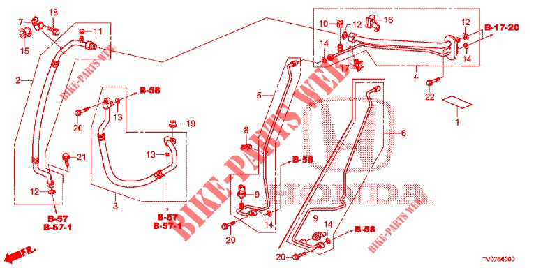 KLIMAANLAGE (FLEXIBLES/TUYAUX) (LH) für Honda CIVIC 1.8 EXECUTIVE 5 Türen 6 gang-Schaltgetriebe 2013